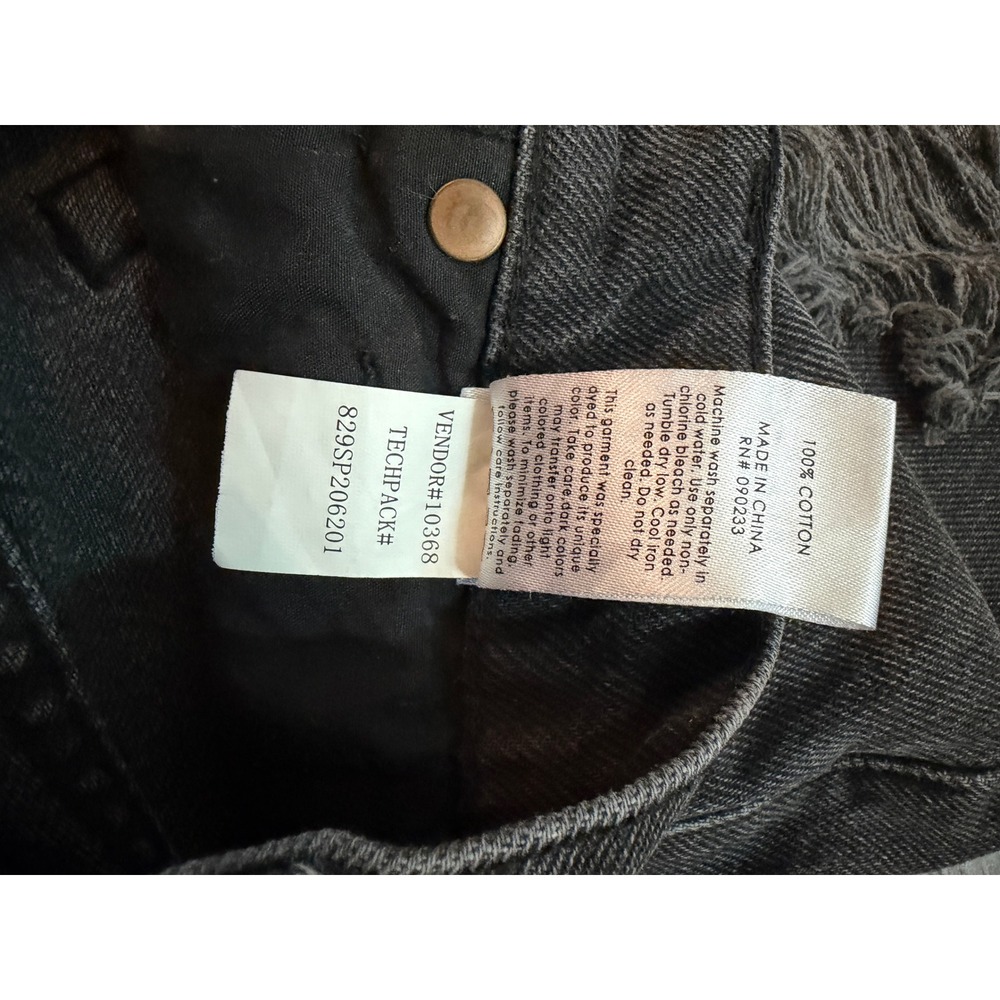 PacSun Womens High Rise Icon Short Washed Black Distressed Denim Size 25 - Picture 7 of 7